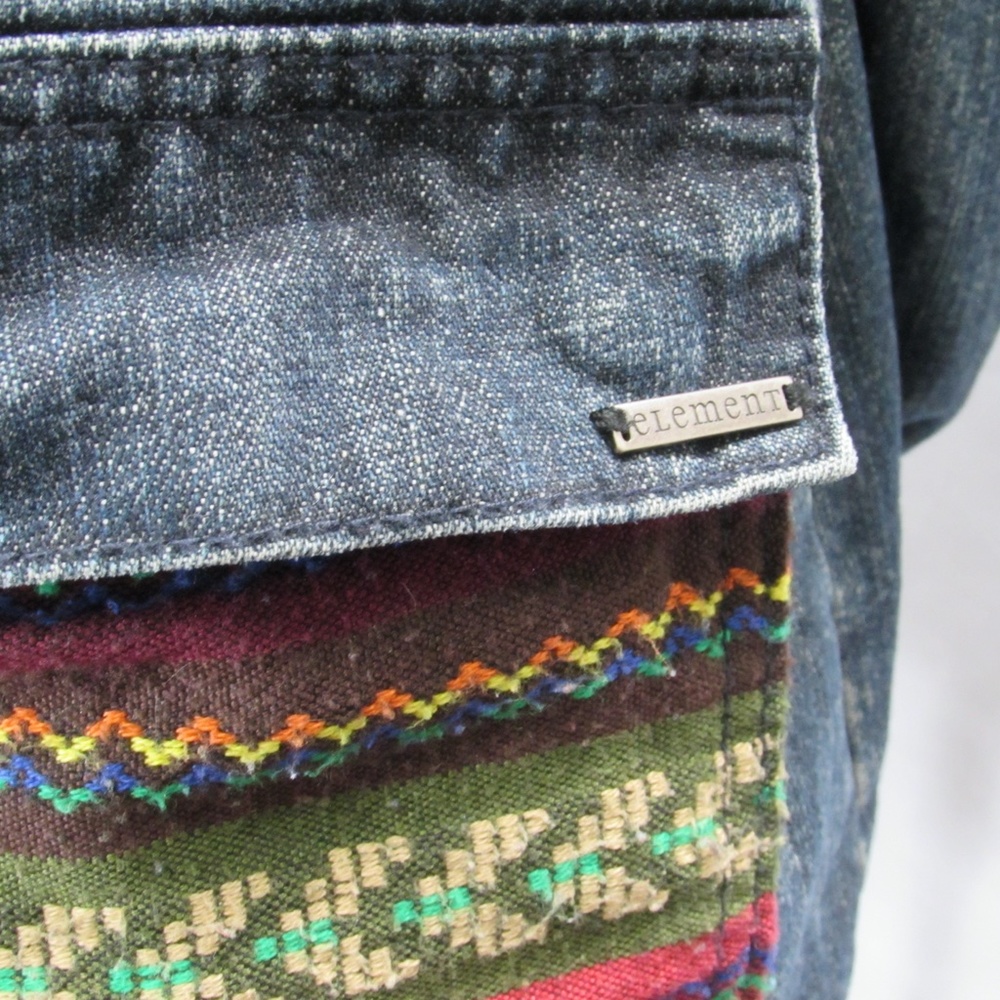 Element Skateboards Button Down Boho Denim Jacket… - image 5